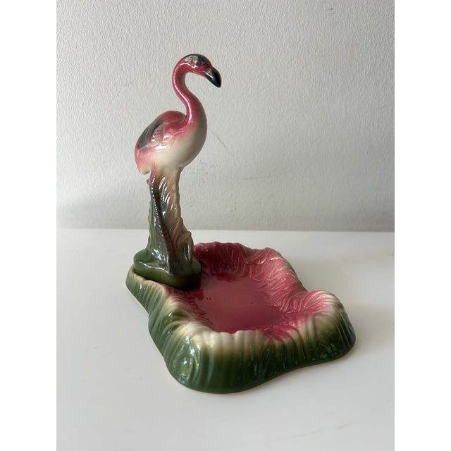 Retro Vintage Flamingo Ash Tray or Cachepot Attributed to California Pottery For Sale In Miami - Image 6 of 10