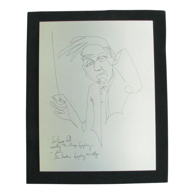 Vintage Metal Art Featuring Georg Solti Symphony and Opera Conductor For Sale