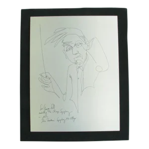 Vintage Metal Art Featuring Georg Solti Symphony and Opera Conductor