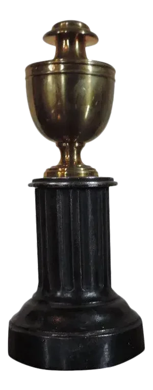 Early 19th Century English Regency Brass Urn & Fluted Steel Base Trophy Ornament