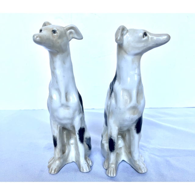 Ceramic Vintage Maitland-Smith Hand-Painted Porcelain Whippet Figurines - A Pair For Sale - Image 7 of 18