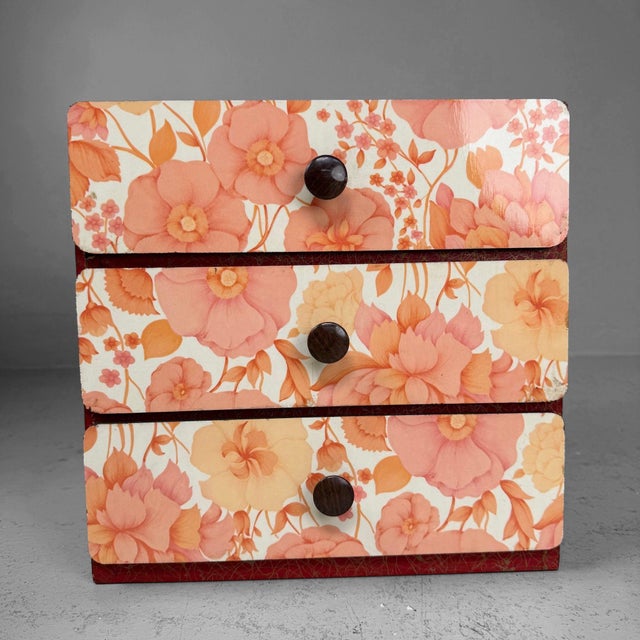 Vintage Japanese Drawer Cabinet with Floral Motif, 1970s For Sale - Image 11 of 11