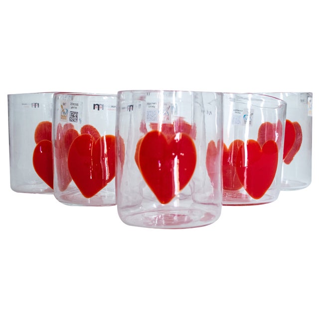 Valentines Collection Glasses by Maryana Iskra for Ribes the Art of Glass, Set of 6 For Sale