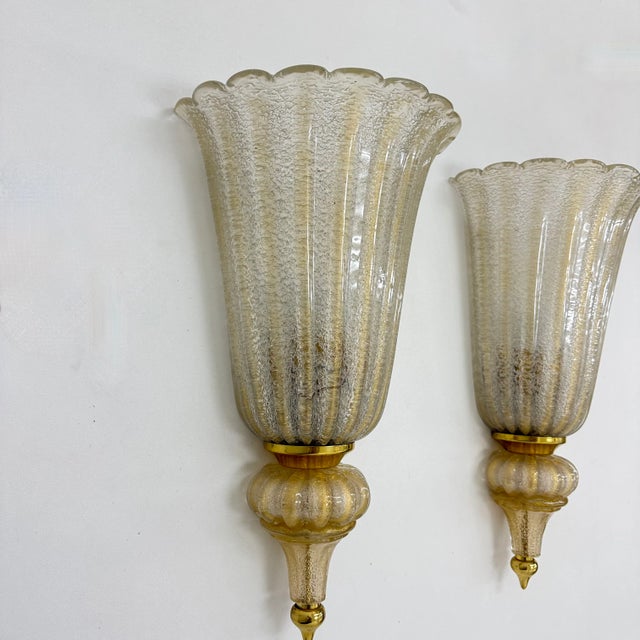 Wall Lamps Sconce Murano Glass from Barovier & Toso, 1970s, Set of 2 For Sale - Image 15 of 18