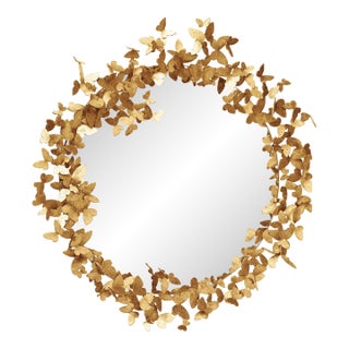 Brilliant Gold Butterfly Mirror Wall Mirror For Sale