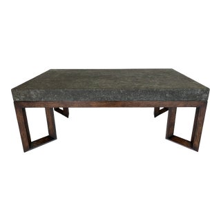 Normandie Granite and Walnut Coffee Table by Therien Studio For Sale