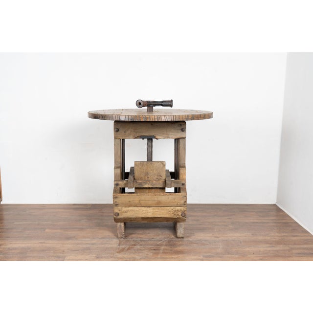 Early 20th Century Wine Tasting Table With Wine Press Base For Sale - Image 14 of 14