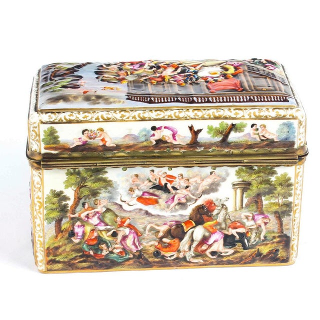 19th Century Italian Capodimonte Porcelain Table Casket For Sale - Image 11 of 18