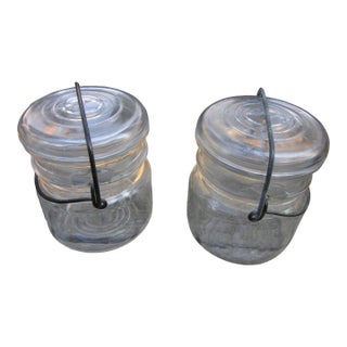 Ball Eclipse Wide Mouth Bail Jar- Lot of 2 Vintage With Lids 1930s-1960s For Sale