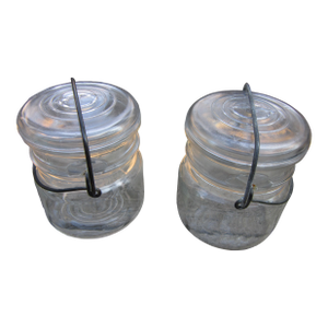 Ball Eclipse Wide Mouth Bail Jar- Lot of 2 Vintage With Lids 1930s-1960s
