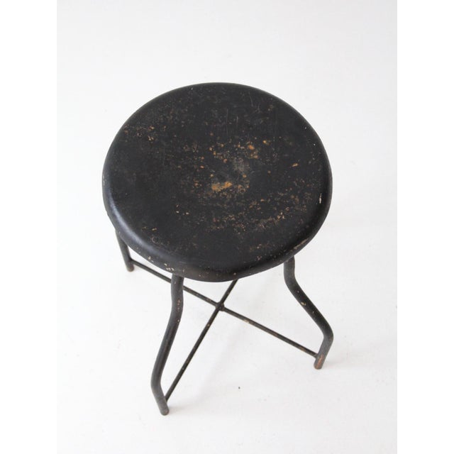 Antique Industrial Adjustable Metal Stool For Sale - Image 10 of 13
