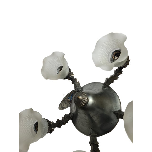 Vintage Art Nouveau Chandelier, Poland, 1970s For Sale - Image 11 of 12