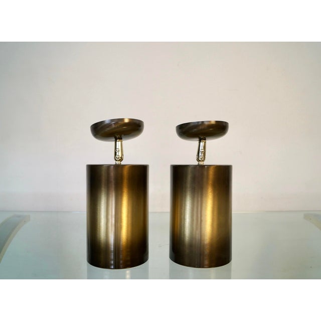 Design Within Reach 1950’s Mid-Century Modern Aluminum Brass Sconces - A Pair For Sale - Image 4 of 12