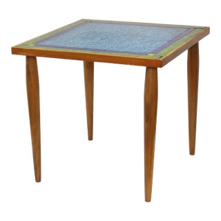 Vintage Georges Briard Glass Mosaic Side Table For Sale