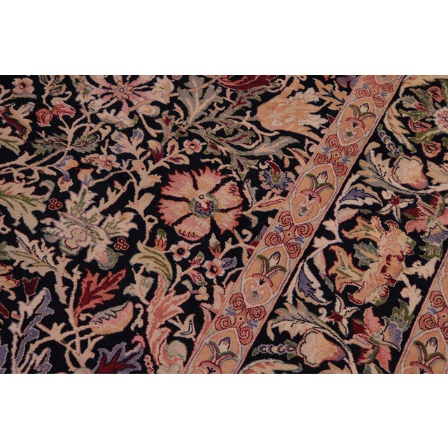 Shabby Chic Willaim Morris Design Black/Black Wool Rug - 9'0'' X 12'2'' For Sale In New York - Image 6 of 10
