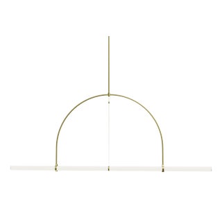 Linear Light LO015_ARC in Satin Brass by Naama Hofman For Sale
