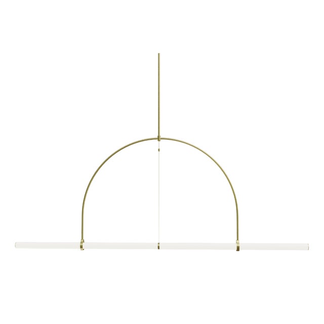 Linear Light LO015_ARC in Satin Brass by Naama Hofman For Sale