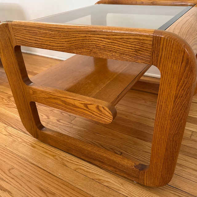 Lou Hodges 1970s Mid-Century Modern Lou Hodges Oak Side Table For Sale - Image 4 of 9