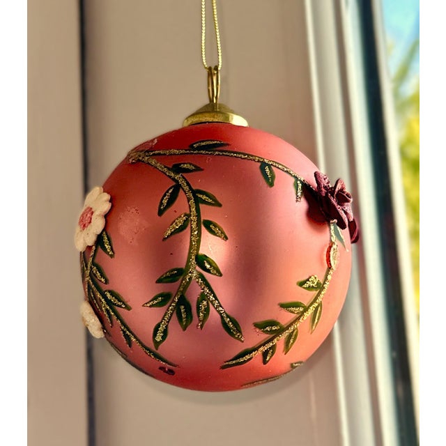Pink Blown Glass Polish Vintage Ornaments - Set of 3 For Sale - Image 8 of 10