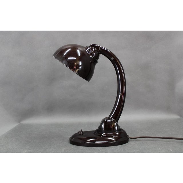 This rare bauhaus bakelite table lamp was produced in czechoslovakia in the 1930s by electrosvit, model 11126, designed by...