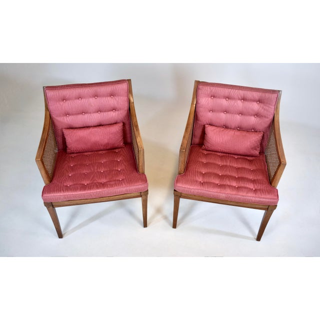 Mid Century Modern Lounge Chairs by Erwin Lambeth, Cane & Mahogany For Sale - Image 9 of 11