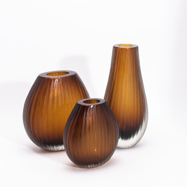 Hand-Blown Murano Supreme Vase in Tobacco Medium For Sale - Image 11 of 12
