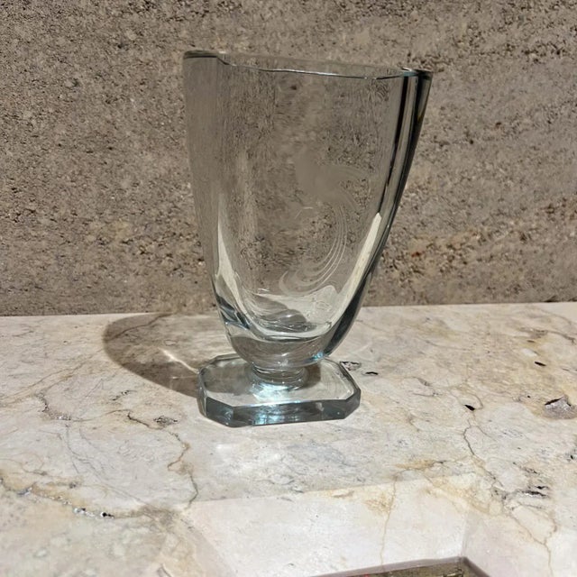 For your consideration, a vintage Scandinavian mid-century modern crystal vase manufactured by the famous Swedish...