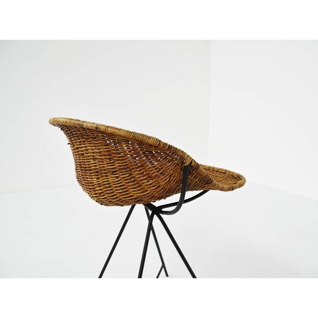 Wood Rattan Stool by Gastone Rinaldi for Rima, Italy, 1967 For Sale - Image 7 of 8