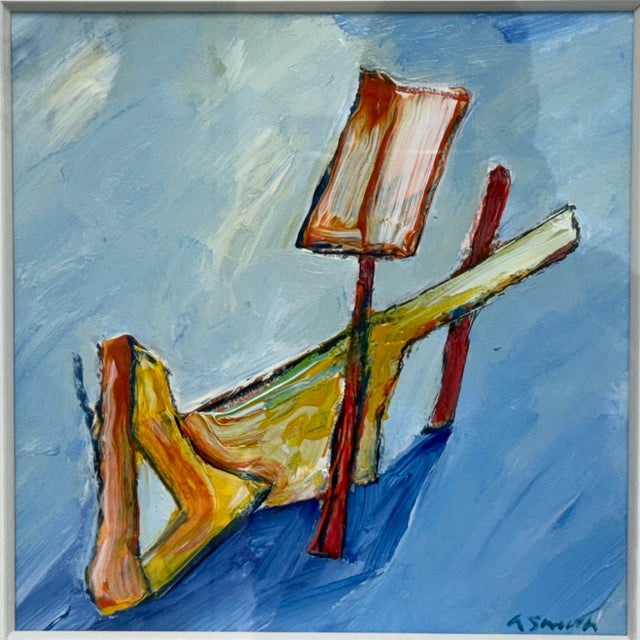 Circa 1995 Albert Smith Custom Abstract, Framed For Sale - Image 9 of 12