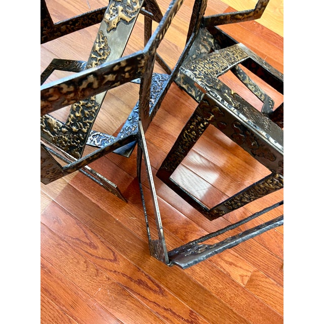 Bronze Mid Century Brutalist Sculptural Metal Coffee Table For Sale - Image 8 of 8