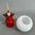 White Murano Glass Table Lamp with Red Wood Base, 1960s For Sale - Image 5 of 11