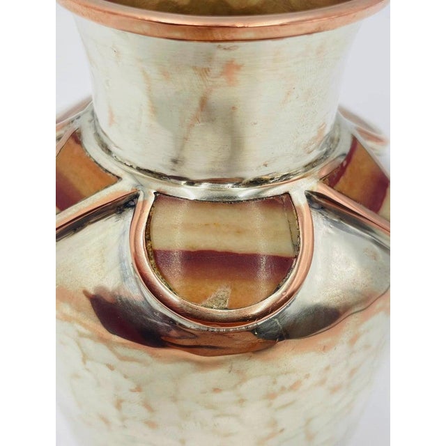 Vintage Silver Plated Flower Vase With Jasper Stone Inlay by Emilia Castillo For Sale - Image 13 of 16