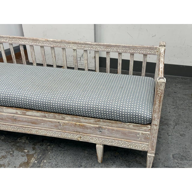 19th Century Neoclassical Gustavian Bench For Sale - Image 4 of 12