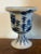 Antique 18th century English Delft urn shape flower pot, London circa 1750. Decorated with a continuous landscape scene...