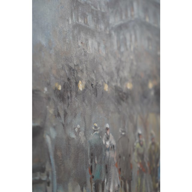 Silver J. Gaston Paris Street Oil Painting on Canvas For Sale - Image 8 of 13