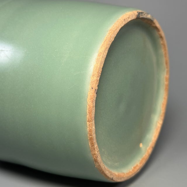 Mid 19th Century Ancient Chinese Longquan Celadon Dragon-Carp Twin Handle Vase | One of a Kind, Unique Single Example For Sale - Image 5 of 6