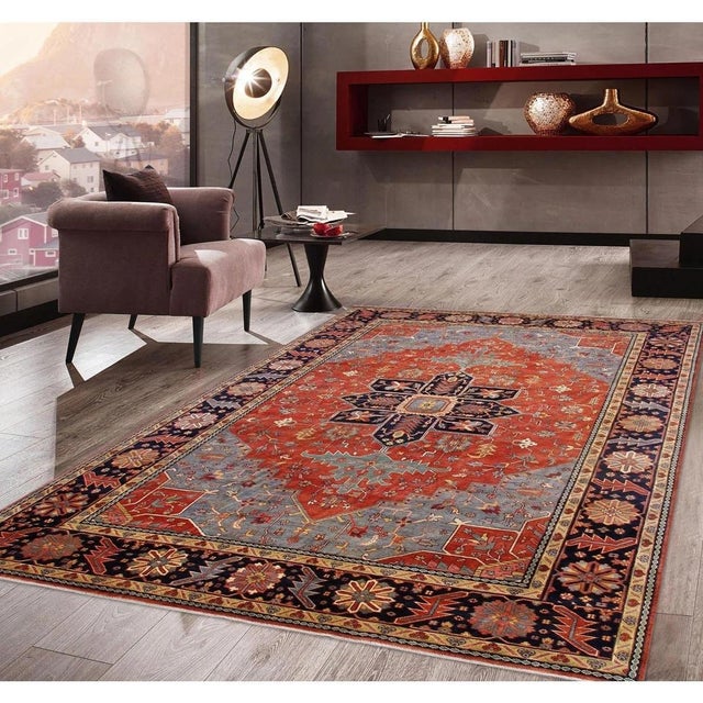 Pasargad Home Serapi Rust Wool Area Rug- 8' 0'' X 10' 0'' For Sale In New York - Image 6 of 6