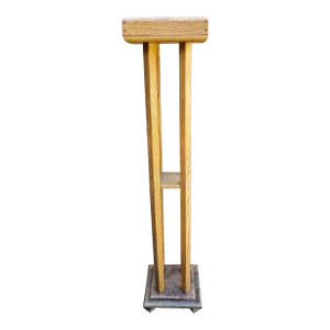 Mid 20th Century Arts and Crafts 55" Oak Quadpod Pedestal Plant Stand