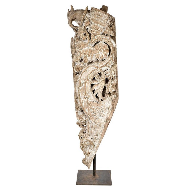 Antique Teak Sculpture on a Base For Sale - Image 8 of 8