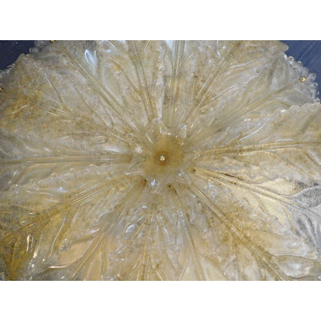 1960s Clear and Amber Graniglia Murano Flush Mount For Sale - Image 6 of 9