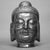 Tibetan Gilt Silver Ceramic Buddha Head Sculpture 20th C For Sale - Image 4 of 10