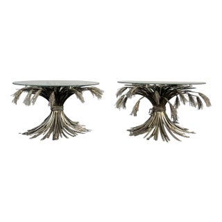Hollywood Regency Shades of Leaf Coffee Tables, 1970s, Set of 2 For Sale