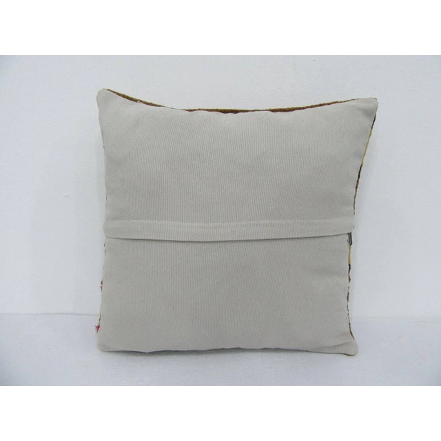 Boho Chic Decorative Striped Kilim Pillow Cover For Sale - Image 3 of 4