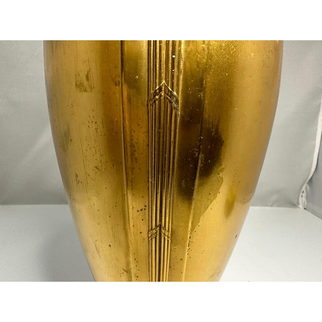Metal Early 20th Century Christofle Gallia Gilt Vase: Art Nouveau Floral Design For Sale - Image 7 of 10