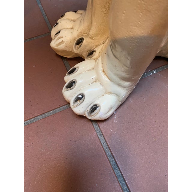 White Vintage Italian White Cougar Panther Cat Life Size Statue For Sale - Image 8 of 10