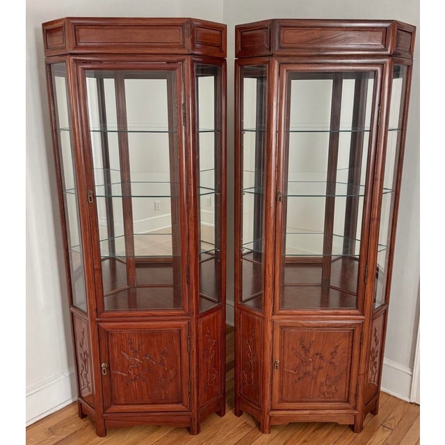 Midcentury Chinese Export Rosewood Cabinets, a Pair For Sale - Image 12 of 12