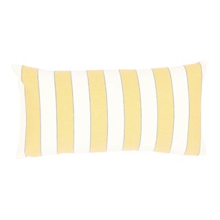 Schumacher Blumont Indoor/Outdoor 24" Lumbar Pillow in Yellow For Sale