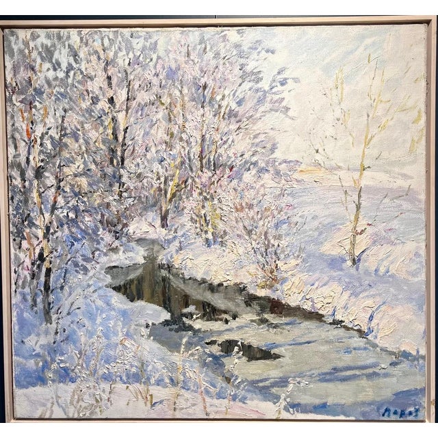 Mauve Georgij Moroz, Frost, Oil Painting, 2000 For Sale - Image 8 of 8