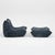 Togo Lounge Chair and Pouf in Grey Corduroy by Michel Ducaroy for Ligne Roset, 1973, Set of 2 For Sale - Image 3 of 18