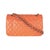 Traditional Orange Quilted Lambskin Medium Classic Double Flap Bag For Sale - Image 3 of 8
